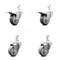 Service Caster 3.5 Inch Gray Poly Swivel 3/4 Inch Square Stem Caster Total Lock Brakes, 2PK SCC-SQTTL20S3514-PPUB-GRY-34-2-S-2 - alternate 1